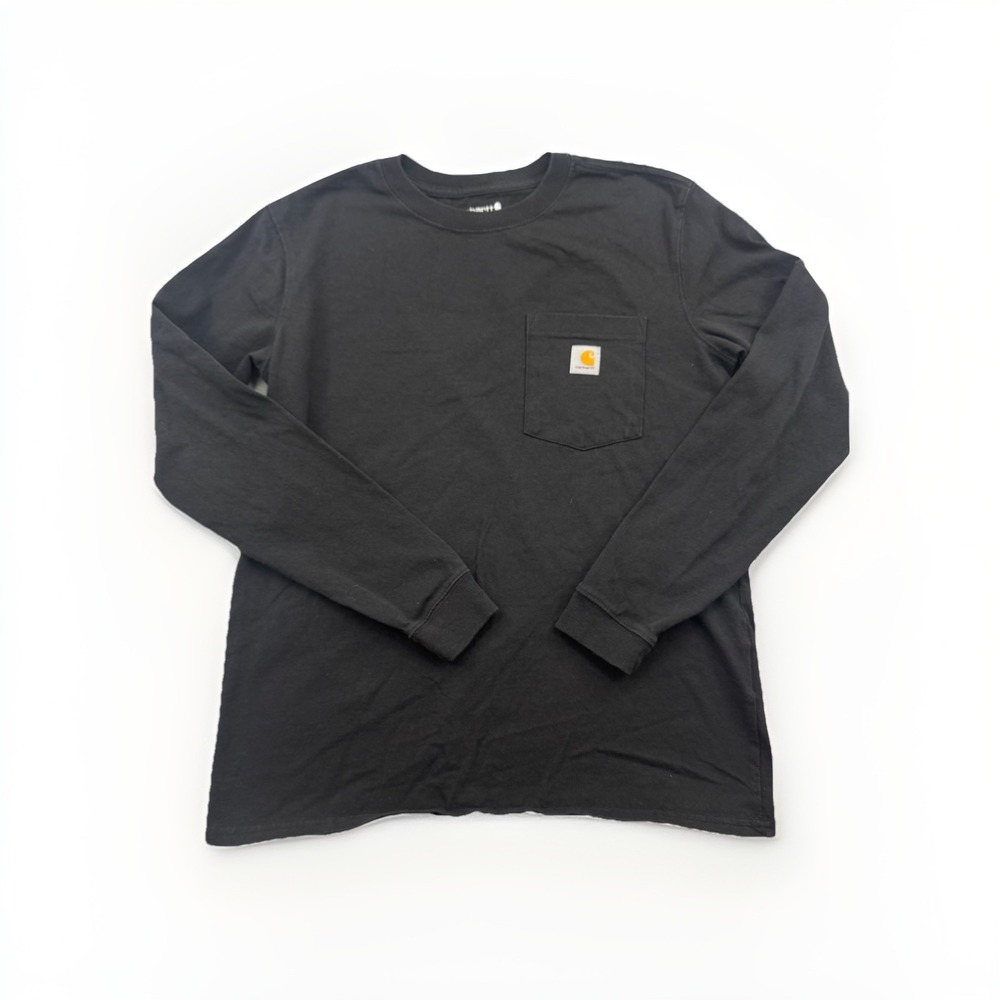 Carhartt Black Women's Loose Fit Long Sleeve T-Shirt Pullover Size Small Cotton